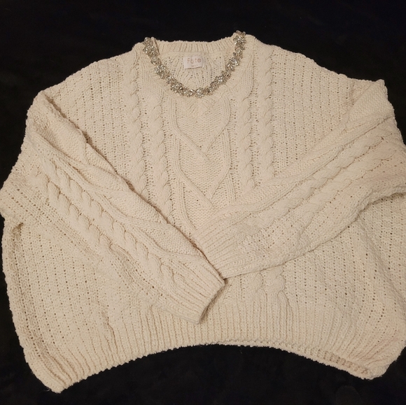 Fate Rhinestoned Collared Sweater - Picture 6 of 8